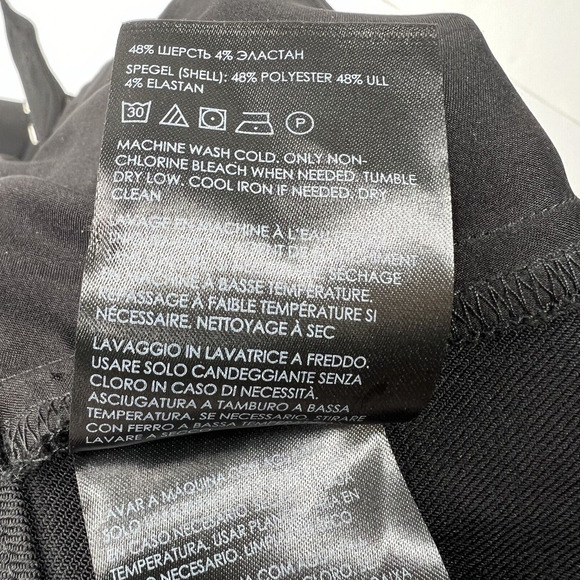 Club Monaco Black Enamel Ring Wool Blend Pants 6 NWT Ankle Straight - Picture 16 of 16